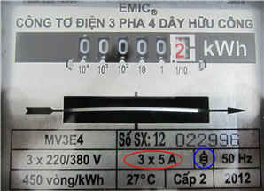 Đọc chỉ số công tơ 3 pha gián tiếp